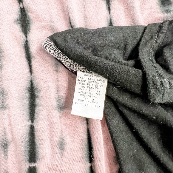 YA Los Angeles Purple and Black Tie Dye Long Sleeve Jersey Dress Size Medium - Picture 9 of 9